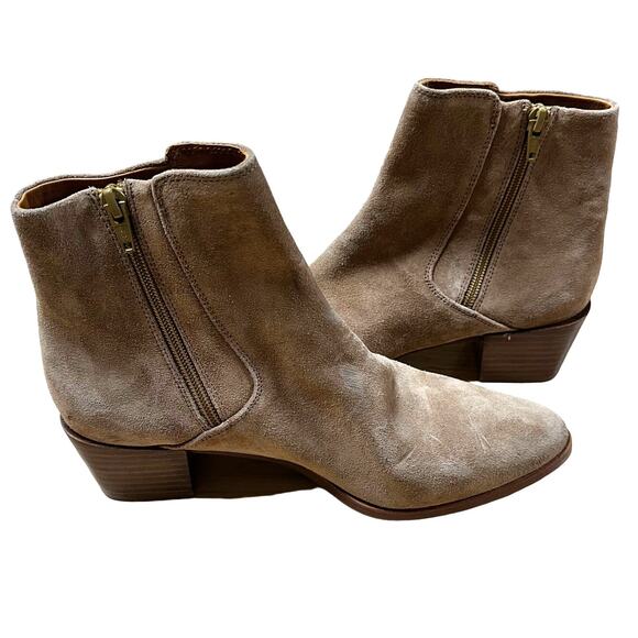 Rag & Bone NWOB Rover Side Zip Hid Heel Bootie Tan Size 38.5 US 8.5 Suede - Picture 5 of 10